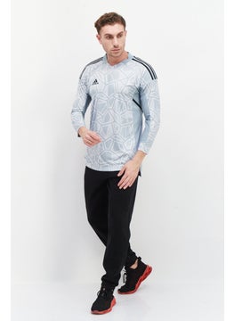 Adidas Men Sportswear Fit Long Sleeve Training Jersey, Light Grey Combo  - Image 4