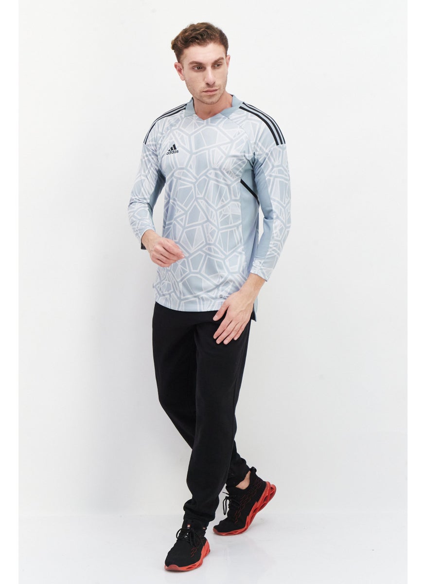 Adidas Men Sportswear Fit Long Sleeve Training Jersey, Light Grey Combo  - Image 4