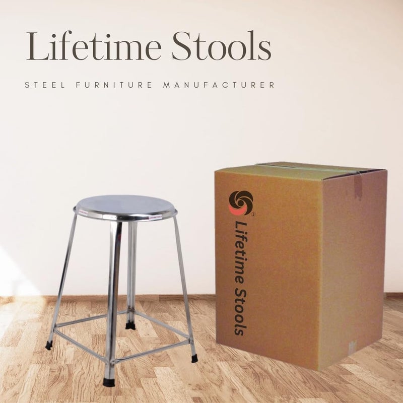 Lifetime Stools Lifetime Stools 21 inch Stainless Steel Stool for Sitting Round Shape Hospitals Clinic Shop Medical Office Doctor Hotel Outdoor for Multipurpose Use Pack of 5  - Image 3