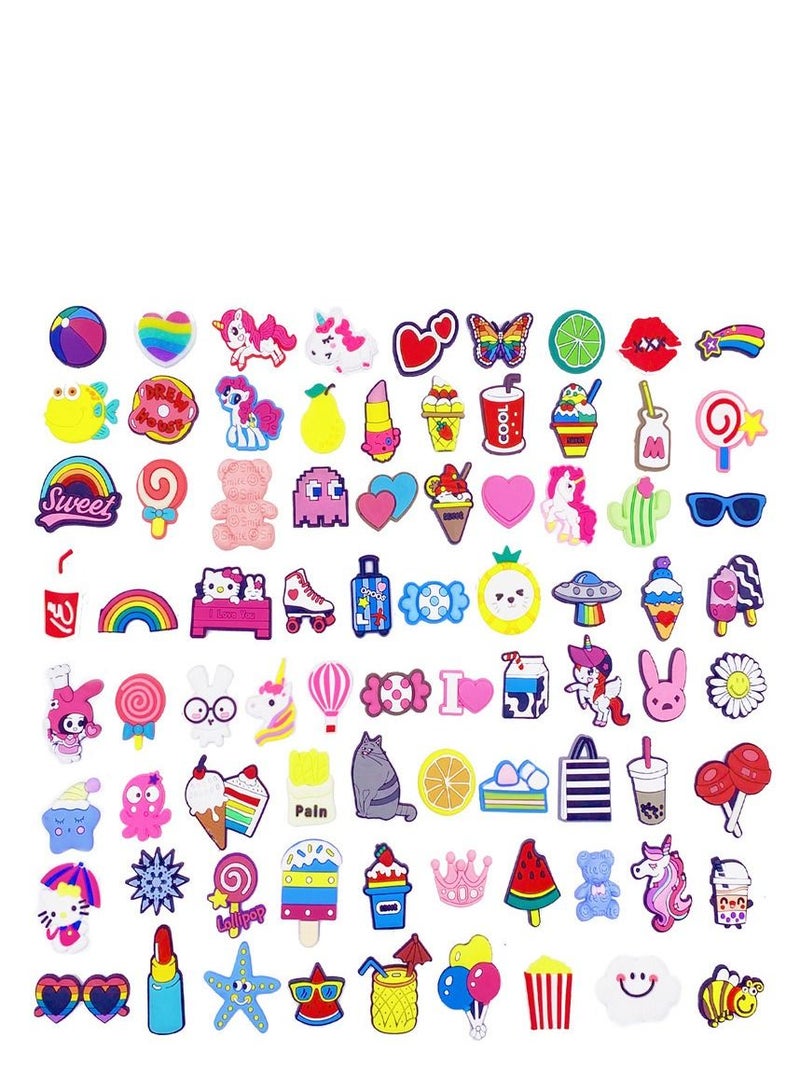 Shoe Decoration Charms, 100 Pcs Random Different Charm for Crocs Hole Buckle Party Favors ​Mini Bracelet Wristband Men Women Kid - Image 1