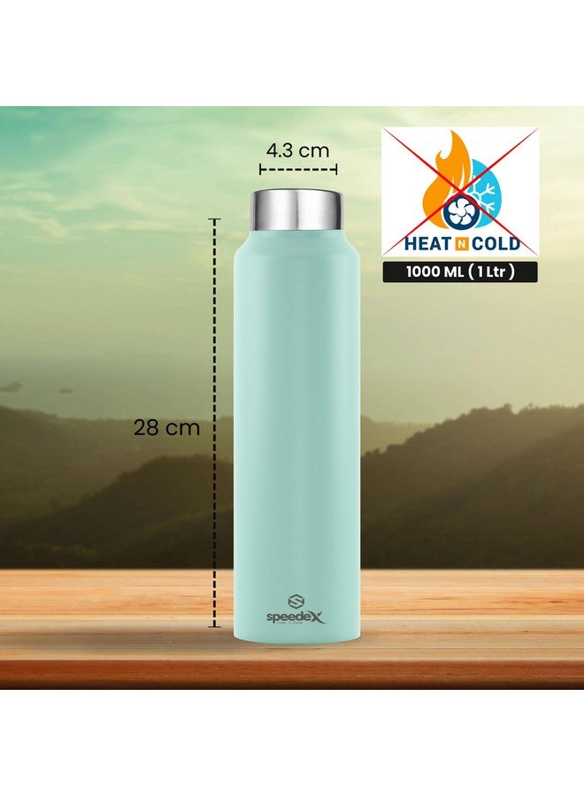 Speedex Stainless Steel Water Bottle 1 Ltr, Pastel Green, Steel Screw Cap Bottle for Girls and Boys, Adults & Kids, Gym, Sports, Fridge Use, School & Office - 1000ml (Set of 1) - Image 3