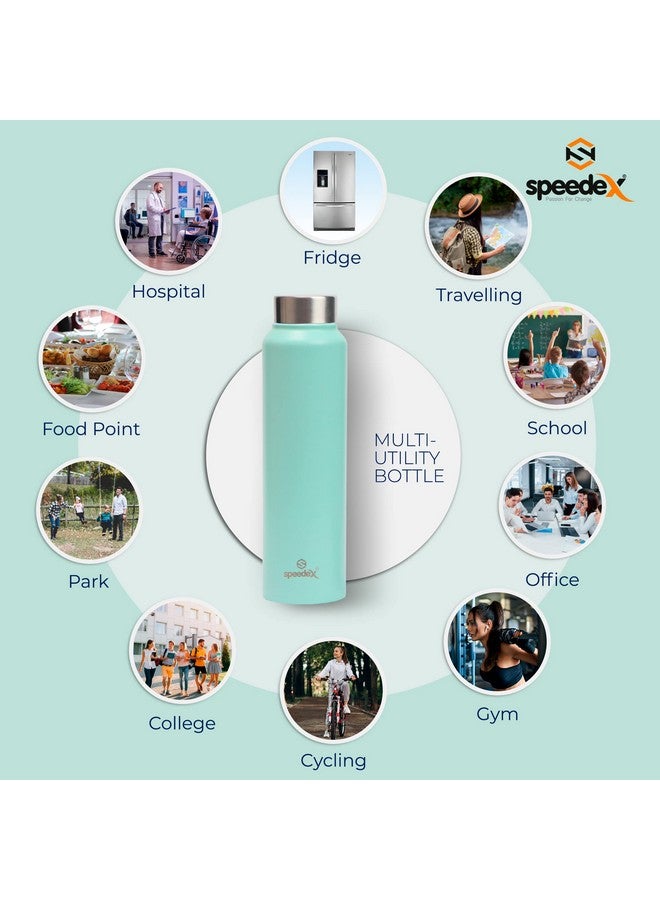 Speedex Stainless Steel Water Bottle 1 Ltr, Pastel Green, Steel Screw Cap Bottle for Girls and Boys, Adults & Kids, Gym, Sports, Fridge Use, School & Office - 1000ml (Set of 1) - Image 5