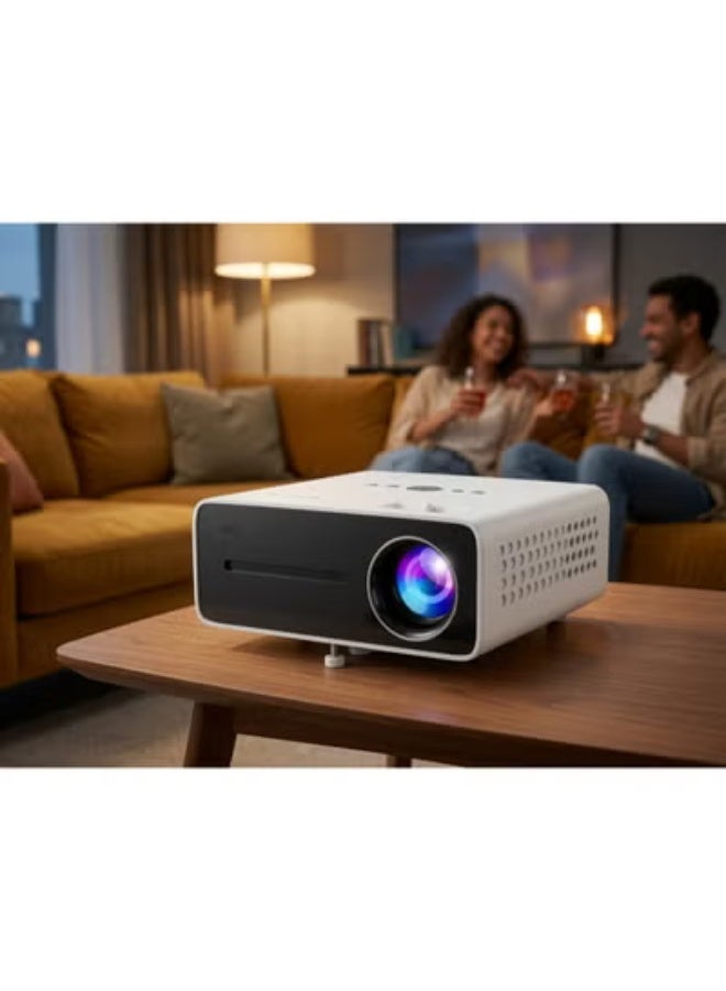 Smartbarry HT22 Portable Projector Native 1080P Full HD Display, 8K Video Support, 500 ANSI Lumens, Dual Band 2.4G/5G WiFi, HDMI, USB, VGA, Large Screen Home Theater Projector for Movies, Gaming, Office & Presentations - Image 2