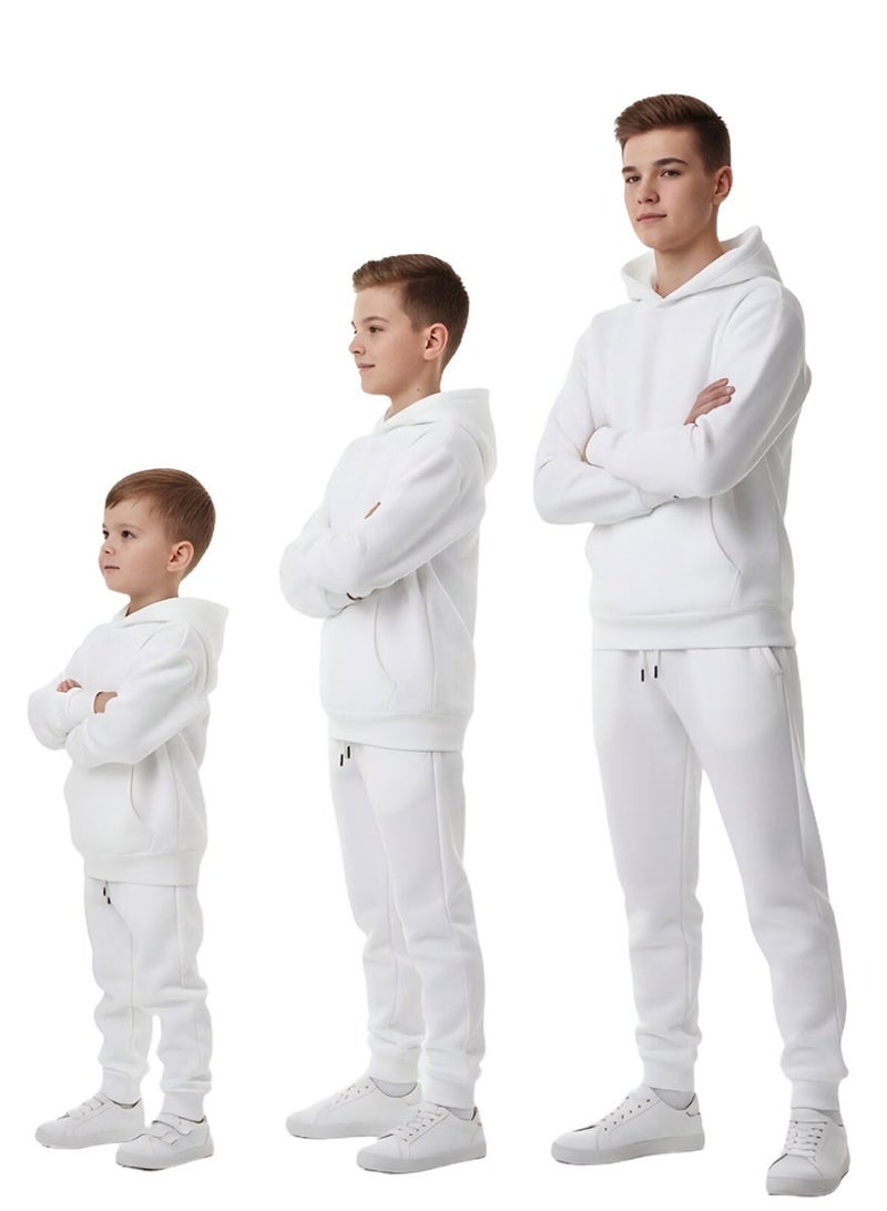 WiNi BEE Family Matching White Jogger Pants for Boys Girls and Adults - Soft Casual Sweatpants with 2 Pockets, Elastic Waistband Lounge Pants for Men Women Teens - Image 5