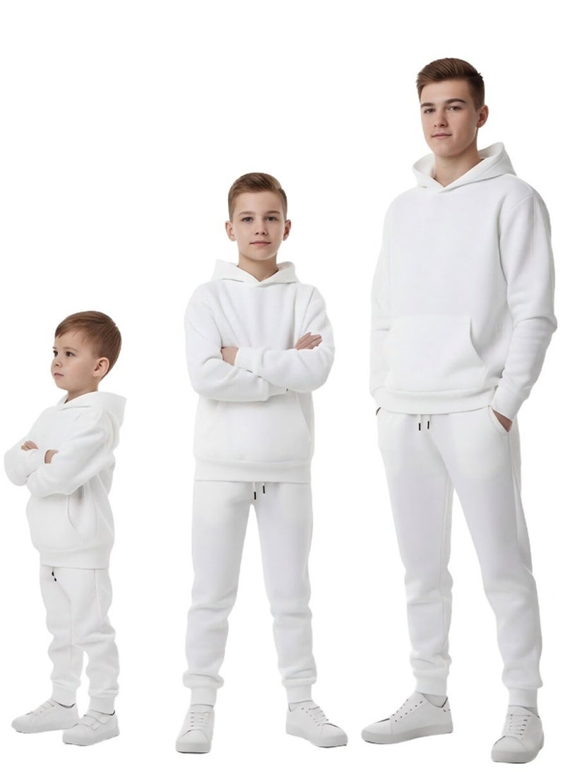 WiNi BEE Family Matching White Jogger Pants for Boys Girls and Adults - Soft Casual Sweatpants with 2 Pockets, Elastic Waistband Lounge Pants for Men Women Teens - Image 3