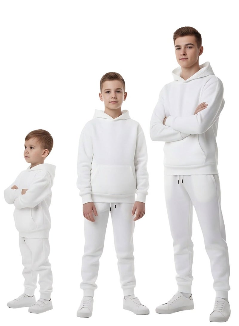 WiNi BEE Family Matching White Jogger Pants for Boys Girls and Adults - Soft Casual Sweatpants with 2 Pockets, Elastic Waistband Lounge Pants for Men Women Teens - Image 4