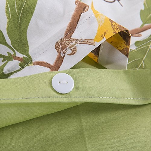 Brandream Eastern Floral Birds Chinoiserie Blossom Duvet Quilt Cover White Green Asian Style Botanical Tree Branches Ornamental Drawing (Queen) - Image 5