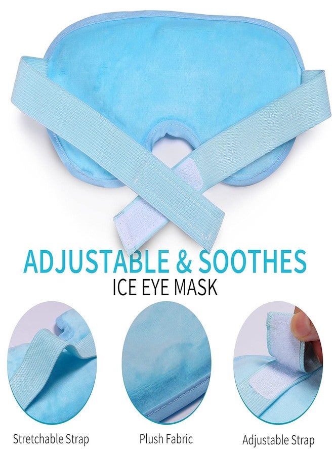 UDHVREKH Cooling Eye Mask with Gel Bead, Reusable Cold Compress Ice Pack Sleeping Eye Cooling Pads for Tension Stress Relief, Itchy Eyes, Headaches, Dark Circles - Blue - Image 4