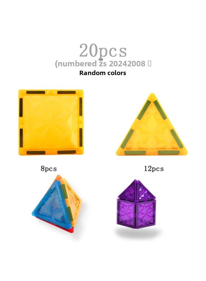 Diamond Large Magnetic Color Window Toy Building Blocks Educational Men And Women Children Building Jigsaw Puzzle Jigsaw Puzzle Factory-Specification:20pcs (diamond Style)  - Image 1