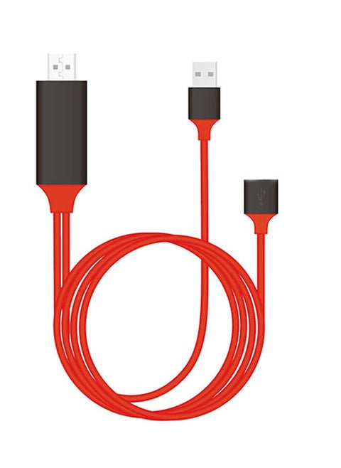 1080P MHL Micro USB To HDMI Cable Adapter For Android Type-C Red