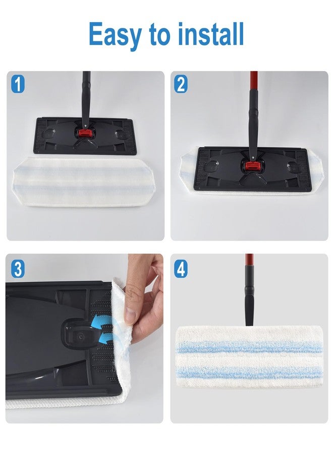 GFRED 8 Pack Mop Pads Replacements Compatible with O Cedar H2prO Flat Mop System Microfiber Mop Refills for O Cedar H2pro Flat Mop,Washable & Reusable Mop Heads Replacement for Ocedar H2Pro Mop Floor Clean - Image 5