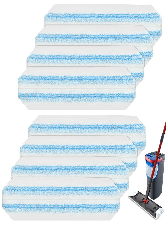 GFRED 8 Pack Mop Pads Replacements Compatible with O Cedar H2prO Flat Mop System Microfiber Mop Refills for O Cedar H2pro Flat Mop,Washable & Reusable Mop Heads Replacement for Ocedar H2Pro Mop Floor Clean - Image 1