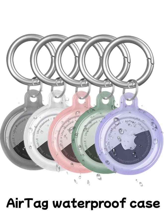 5 Pack AirTag Holder Case with Keychain Silicone Shockproof for Apple AirTag Item Tag Finders AirTag TrackerTags Accessories Anti Lost Protective Case for Pets Package Luggage Waterproof - Image 1