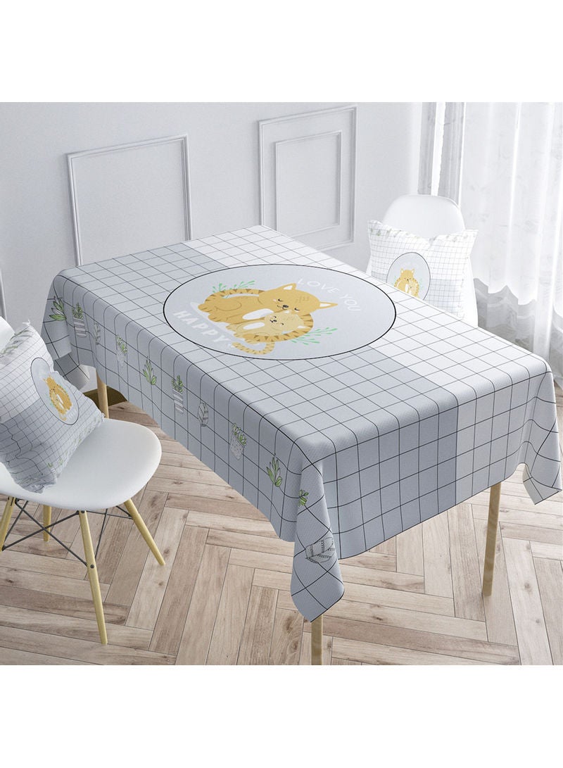 NIBEMINENT Modern Home Print Cotton Linen Tablecloth Multicolour 140x180cm - Image 1