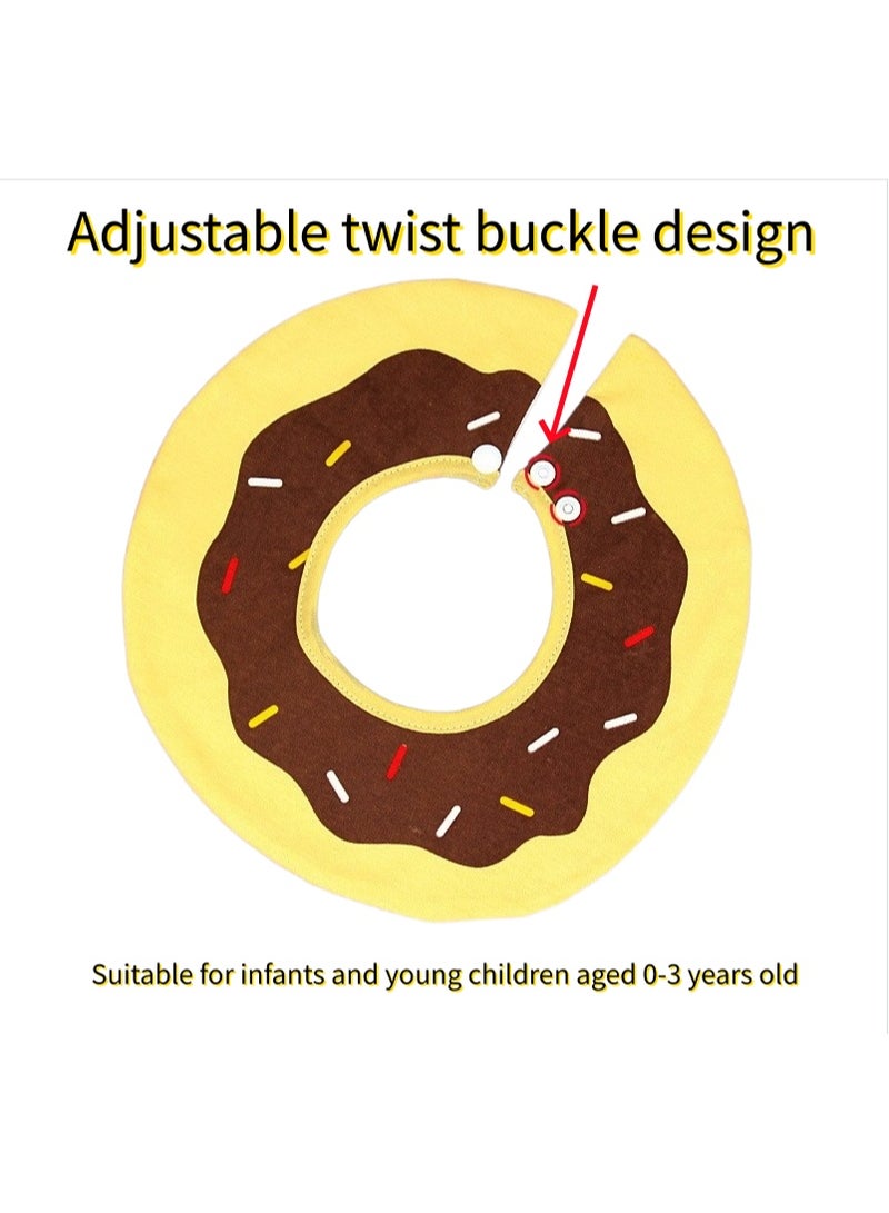 4-Piece Baby Pure Cotton 360° Rotating Waterproof Drool Bib Set with Fruit Patterns for Newborns - Image 3