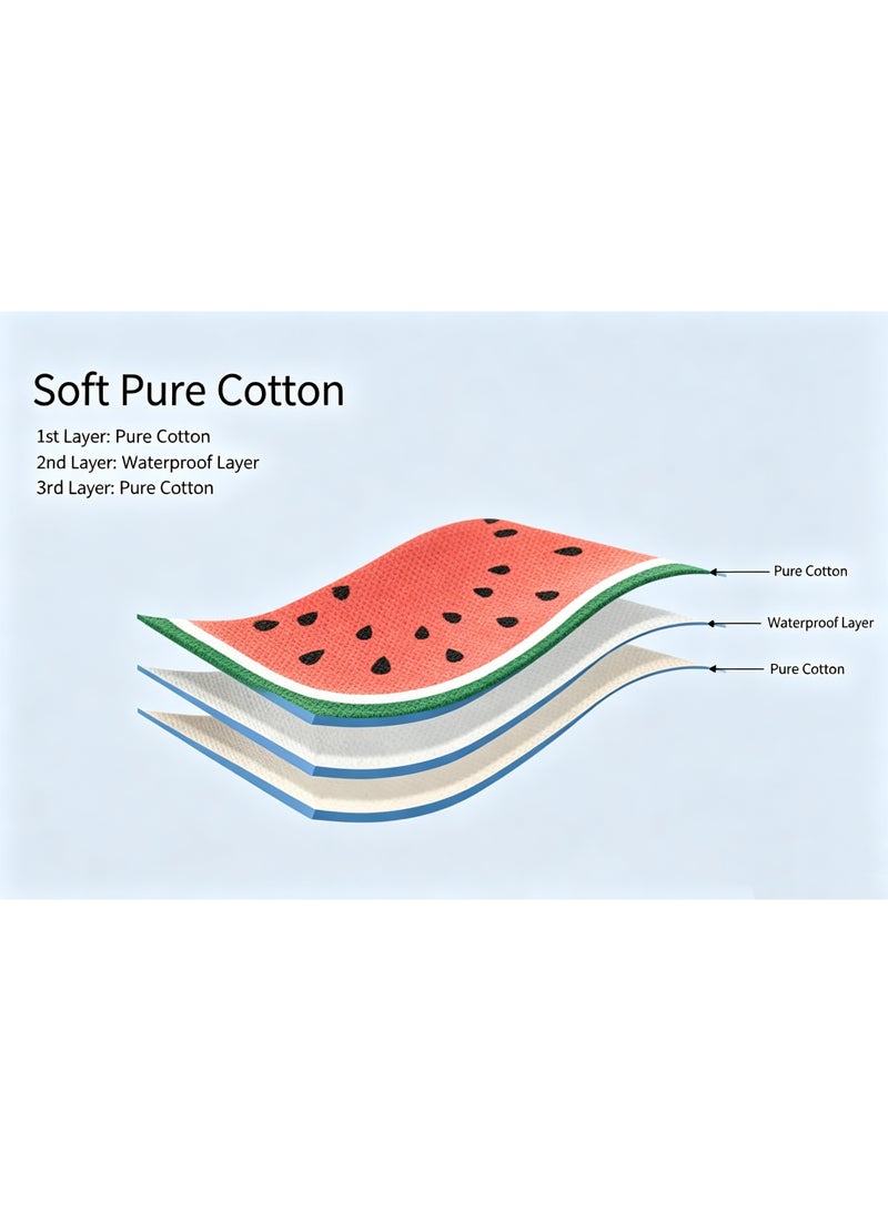 4-Piece Baby Pure Cotton 360° Rotating Waterproof Drool Bib Set with Fruit Patterns for Newborns - Image 5
