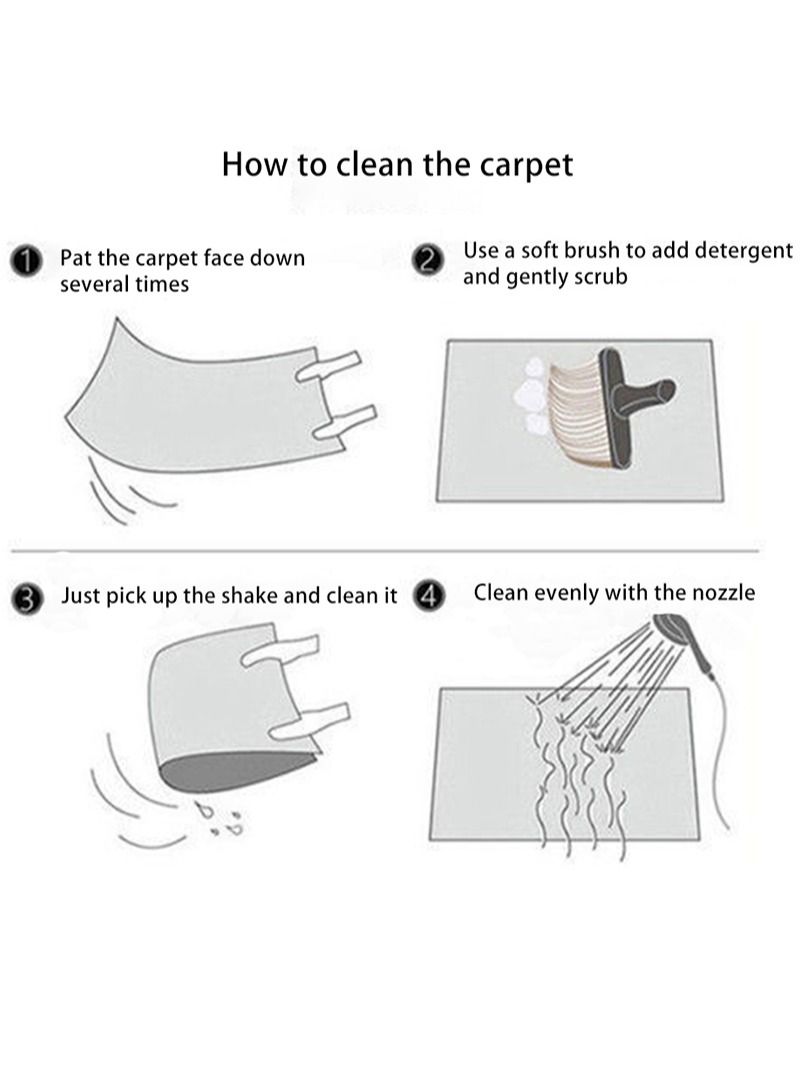 شاربدو سجادة منطقة على الطراز الحديث غير قابلة للانزلاق لمسة ناعمة للغاية لتزيين غرفة المعيشة وغرفة النوم والمطبخ من سجادة أرضية مستطيلة 140 × 200 سم - Image 3