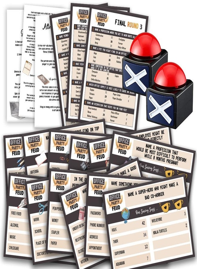 Pazag Office Friendly Feud Quiz, Family Feud Quiz, Office Party Games, Team Building Games, Feud Trivia Quiz (with 2 Buzzers) - Image 1