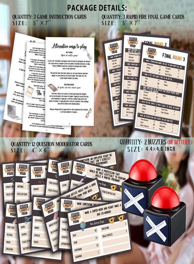 Pazag Office Friendly Feud Quiz, Family Feud Quiz, Office Party Games, Team Building Games, Feud Trivia Quiz (with 2 Buzzers) - Image 2