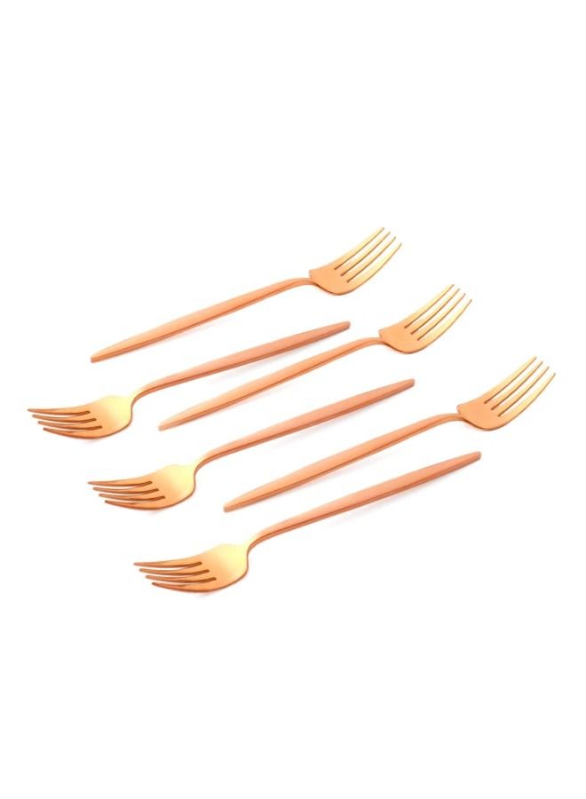 Life Smile 12pcs Cutlery Set, 18/10 Stainless Steel, Flatware Set, 12pcs Dinner Fork, Shine Rose Gold, for Home Kitchen, Mirror Polished - Dishwasher Safe - Image 2