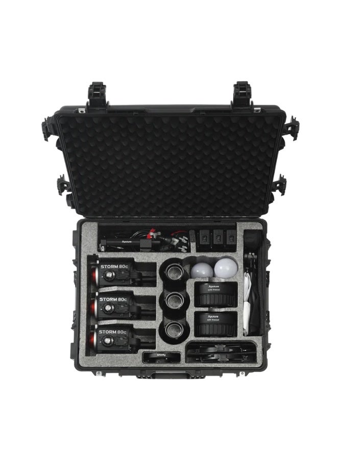 أبتشر طقم أضواء Aputure Storm 80c LED ثلاثي كامل الألوان 80 واط مع التحكم عبر التطبيق - Image 3