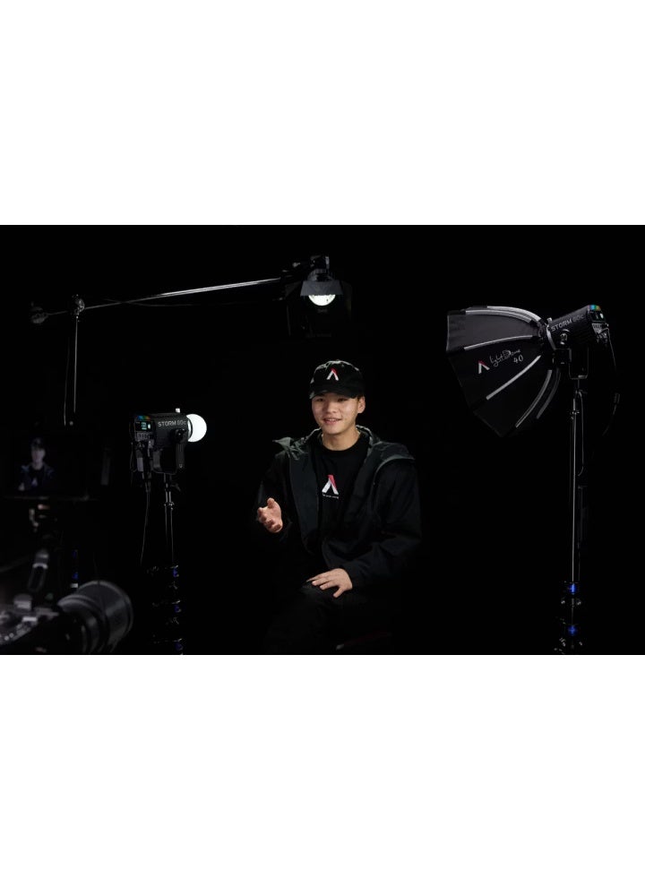 أبتشر طقم أضواء Aputure Storm 80c LED ثلاثي كامل الألوان 80 واط مع التحكم عبر التطبيق - Image 5