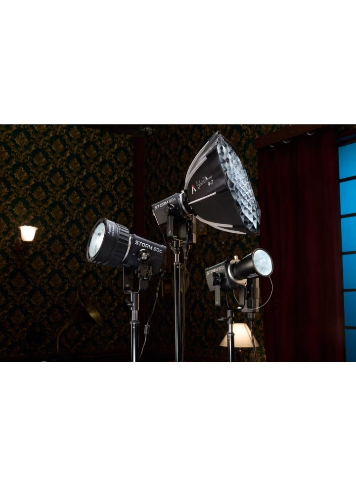 أبتشر طقم أضواء Aputure Storm 80c LED ثلاثي كامل الألوان 80 واط مع التحكم عبر التطبيق - Image 4