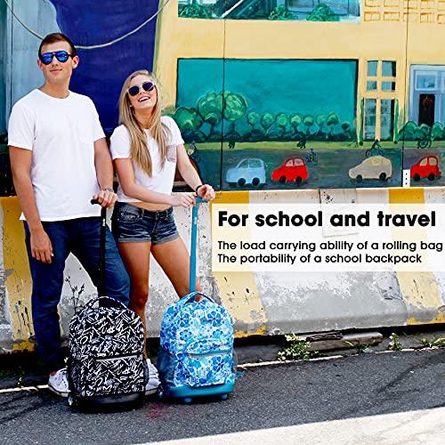 J World New York J World Sunrise Kids Rolling Backpack for Girls Boys. Roller Bookbag With Wheels For School, Fox - Image 2