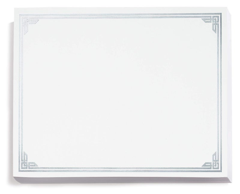 PaperDirect Majestic Specialty Certificates 50 Sheets 28lb White Paper 8 x 11 Emossed Silver Foil Accents Border Perfect for Awards Students Employees Volunteers Course Completion Diplomas