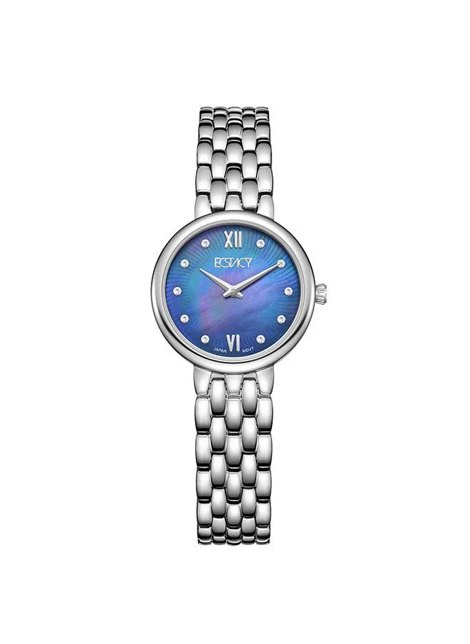 ECSTACY Ecstacy Women's VJ20 Movement Watch, Analog Display and Stainless Steel Strap - E23510-SBSMN, Silver