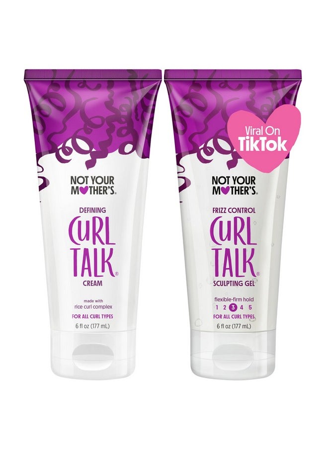 Not Your Mother's Not Your Mother's Curl Talk Frizz Control Sculpting Gel & Defining Cream (2-Pack) - 6 fl oz - Formulated with Rice Curl Complex - All Curl Types  - Image 1
