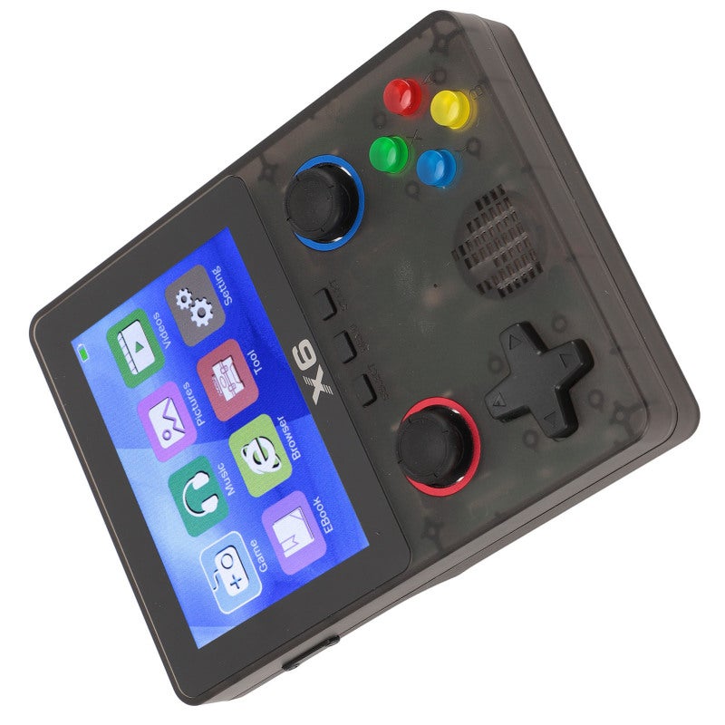 Handheld Retro Game Console 3.5 Inch IPS Screen Transparent Black Portable Game Player - Dual 3D Rocker Design Retro Video Console for 2 Player Games - Image 3
