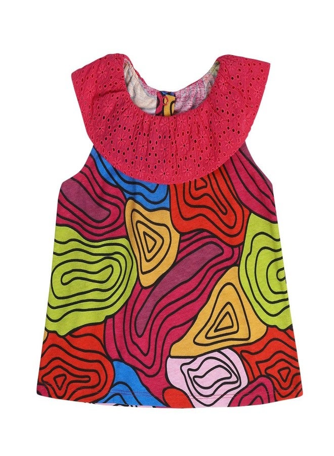 miniklub Girls Strap Sleeveless Knitted Cotton Pink Color Top (5-6Y) - Image 1