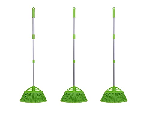 Xifando Xifando ThreeSection Telescopic Aluminum Alloy Rod LongHandled Broom for Housekeeping Garden Camping OutdoorIndoor 3 CPS Green 
