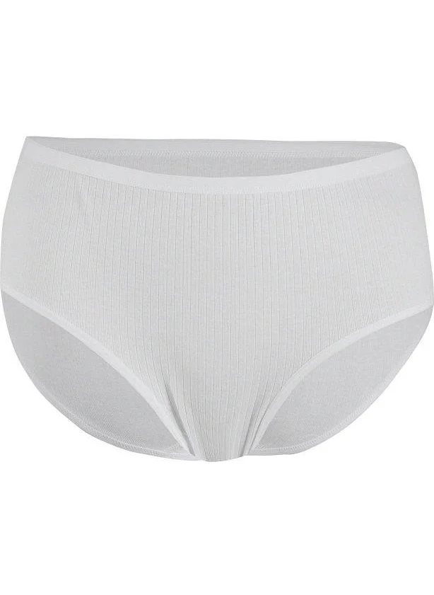 Goldon Star 3585 Battal White Striped High Waist Women's Bato Panties