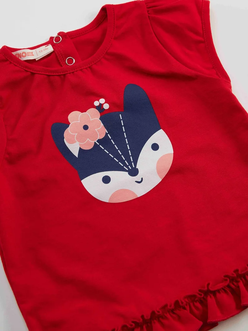 Denokids Red Fox Baby Girl Tunic Tights Set