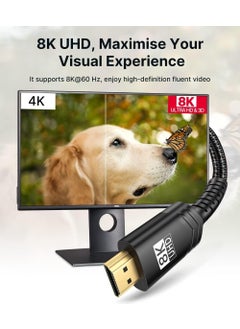 JSAUX 8k UHD Long HDMI Cable 48GBPS High Speed ​​HDMI 2.1 Braided Gaming Cable 4K 120Hz 144Hz 8k 60Hz Dynamic Hdr Dts:x 1080P 3D Earc Laptop UHD TV Game Monitor PS5 PS4 Compatible CV0011  - Image 5