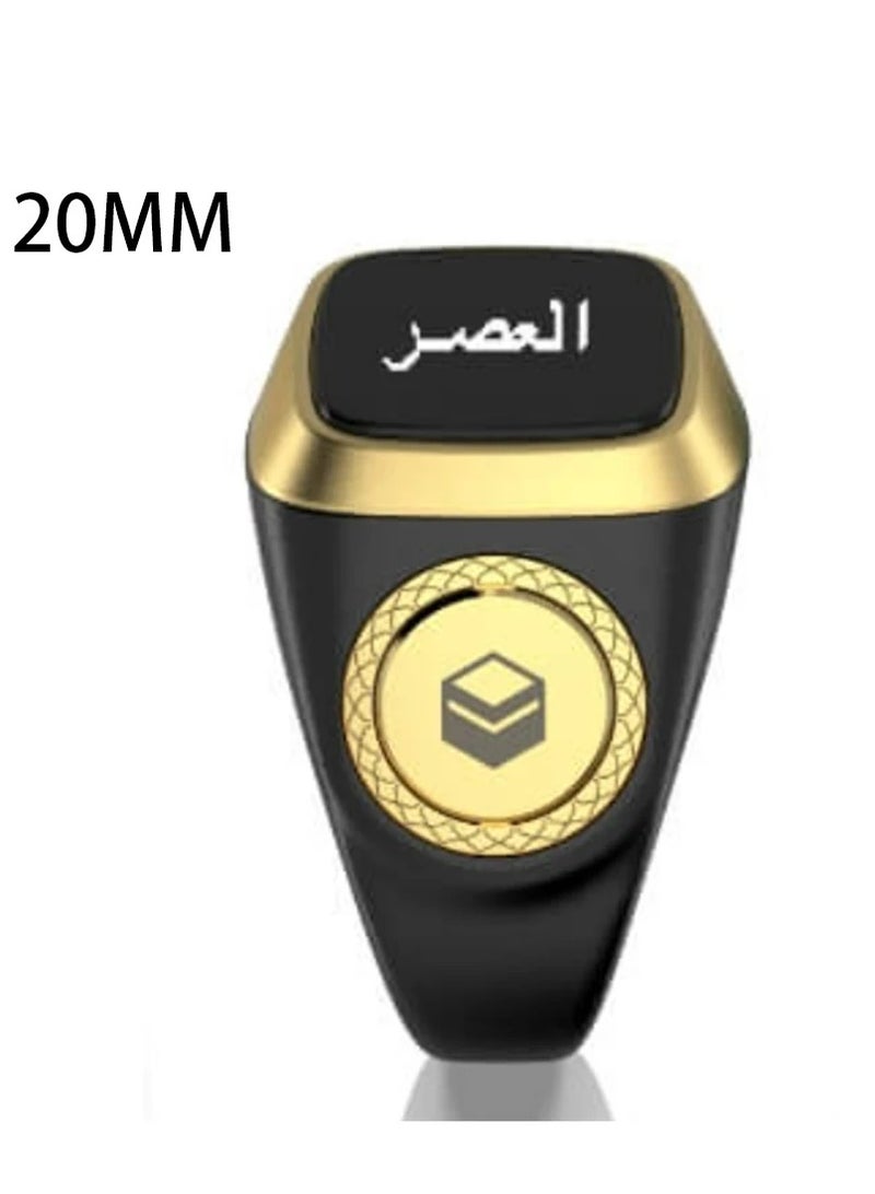 Smart Tasbih Zikr Lite Ring 20mm Black - Image 1
