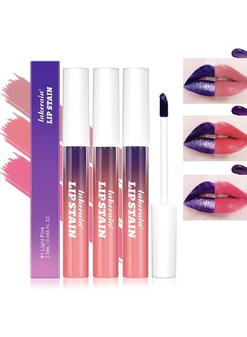 lakerain New Peel Off Lip Stain,3 Colors Peel Off Lip Stain Lip Tint Set, Long Lasting Peel Reveal Lip Stain, Matte Nude, Nonstick Cup, Peel-Off Lip Gloss Mask Tint Pack Celebrating Beauty for Women and Girls - Image 1