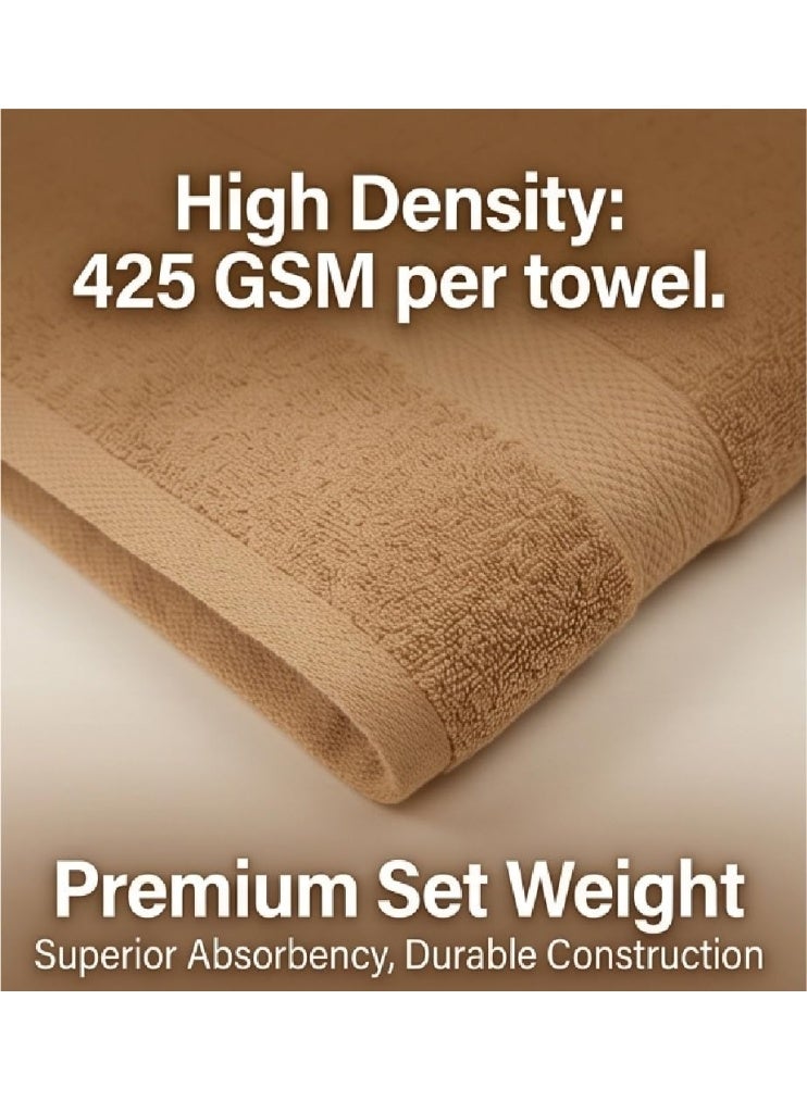 EBREEZZ Premium Terry Face Towels Set – 4 Pieces, 425 GSM Soft Cotton Towels (33×33 cm) - Image 3