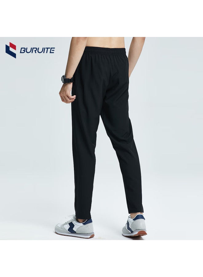 Buruite Men's Summer Ice Silk Quick-drying Thin Casual Pants Fitness Running Loose Nine-point Pants With Elastic Cuffs - Image 3