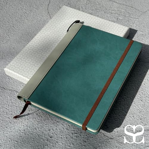 SETTINI® Lined Journal - Sleek Teal Journal for Writing Gift Set - Hardcover Vegan Leather, Includes Luxury Pen in a Unique Pen Holder, 192 Pages, 6 x 8.5 inches, Christmas Gifts - Image 5