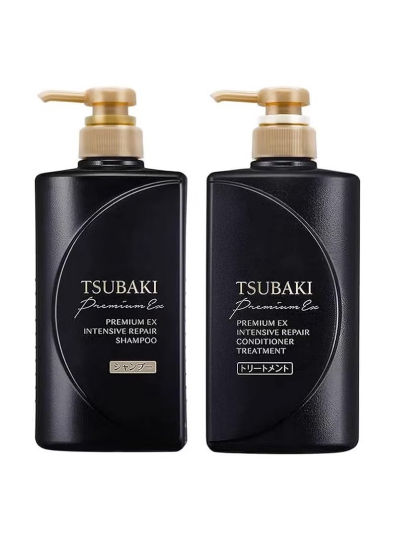 TSUBAKI Premium Intensive Repair Shampoo & Conditioner Treatment Set (490ml x 2). - Image 1