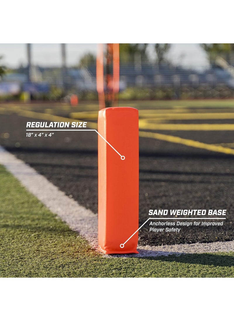 GoSports GoSports Football End Zone Pylons  Set of 4 Regulation 18 Inch x 4 Inch Sand Weighted Anchorless Football Field Markers  - Image 4