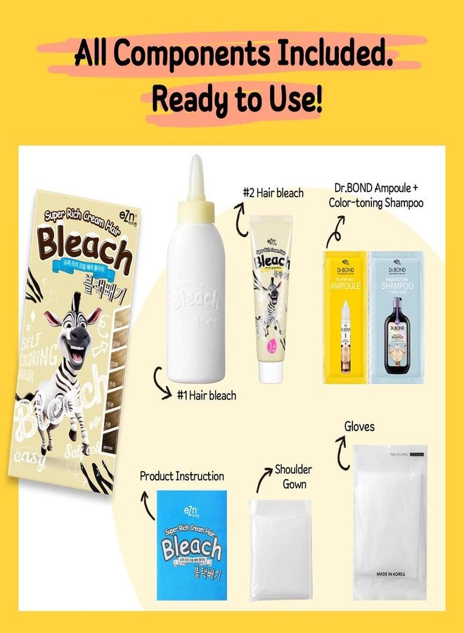 eZn Super Rich Cream Hair Bleach Kit (4.8oz) - Korean Permanent Bleach - Image 2