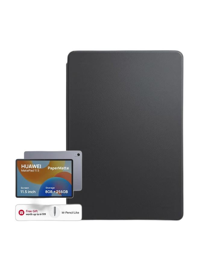 HUAWEI MatePad 11.5 (2026) Tablet PaperMatte Edition 11.5-inch  Gray 8GB RAM 256GB Wifi HUAWEI Notes + M-Pencil Lite - Middle East Version & Premium Folio Stand Case for Huawei MatePad 11.5" ( 2025 ,2026 Models) – Refined Matte PU Leather Protective Tablet Cover with Dual Stand Angles and Secure Full Body Protection – Black Bundle - Image 1