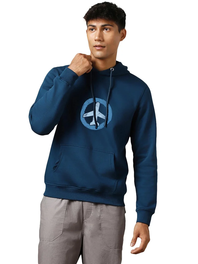 NOBERO Nobero Men's Navy Blue Fleece Hoodie