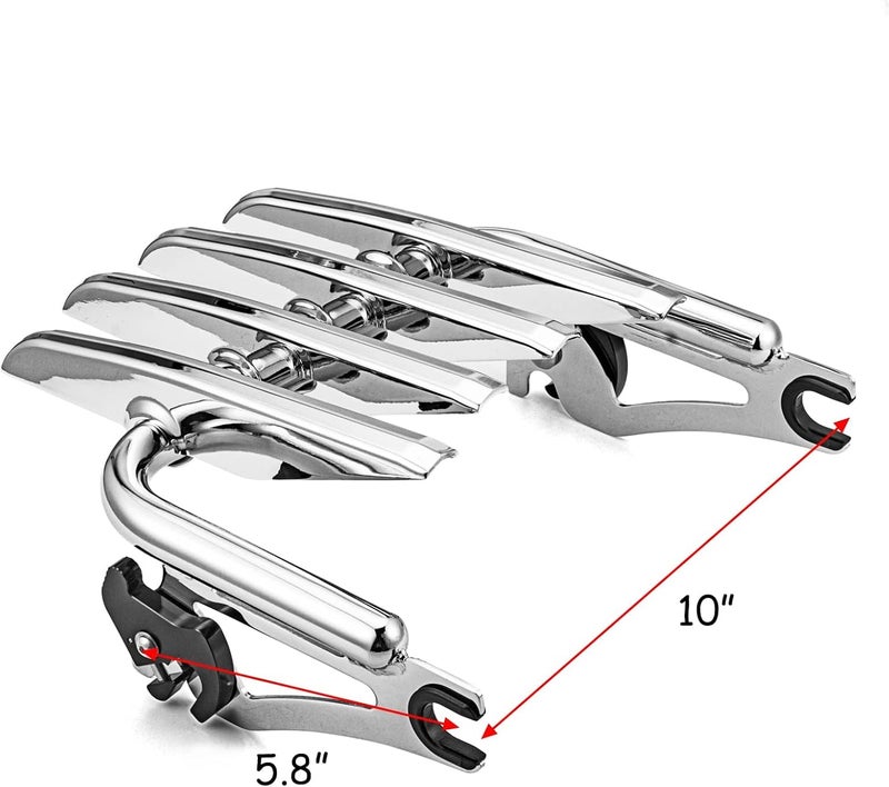 Dasen Chrome Mounting Stealth Luggage Rack Detachable for Harley Davidson Touring Models (2009-2022) - Image 2