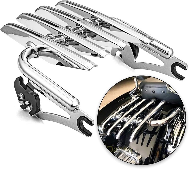 Dasen Chrome Mounting Stealth Luggage Rack Detachable for Harley Davidson Touring Models (2009-2022) - Image 1