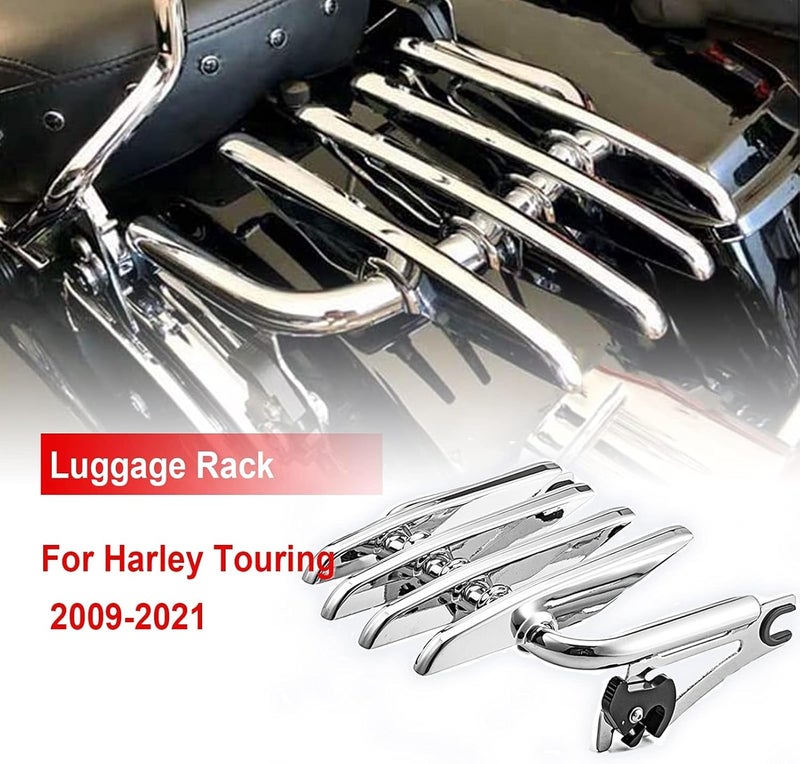 Dasen Chrome Mounting Stealth Luggage Rack Detachable for Harley Davidson Touring Models (2009-2022) - Image 3